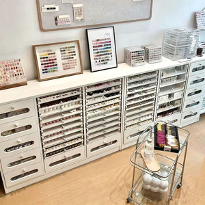 Factory Direct Heavy Duty Wooden Nail Polish <b>Display</b> Cabinet Cosmetic Storage Stand For Beauty Salon Nail Shop - Product Image 3