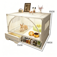 Cage à lapin en acrylique transparent multi-tailles, très vendue, avec tiroir anti-éclaboussures, grande maison pour lapin, cochon d'Inde, chinchilla