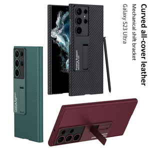 Étui de luxe en cuir végétalien pour <span class=keywords><strong>Samsung</strong></span> Galaxy <span class=keywords><strong>S23</strong></span>, coque arrière de béquille Ultra mince pour <span class=keywords><strong>Samsung</strong></span> <span class=keywords><strong>S23</strong></span> <span class=keywords><strong>Plus</strong></span>, étui rigide - Product Image 2