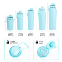 Bouteille d'eau isotherme en acier inoxydable de 24 oz avec logo personnalisé, double paroi, anti-fuite, thermos écologique pour le camping en plein air