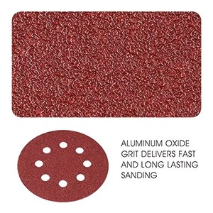 Disques de ponçage 5 pouces 8 trous auto-agrippants grain 60-600 pour ponceuse excentrique - Product Image 4