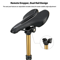 Tija de sillín hidráulica con control remoto para bicicleta, con enrutamiento interno, diámetro de 27.2/30.9/31.6mm, recorrido de 105/130mm, para bicicletas de montaña (MTB)