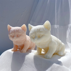 Kätzchen sitzen Statue Silikon Kerzen form Tier Katze Soja Wachs Silikon form Haustier Figur Liebhaber Home Decor - Product Image 1