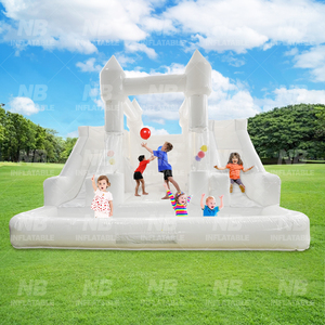 Castillo Inflable con Tobogán para Fiestas y Eventos, Nuevo Modelo de Alquiler, Casa Blanca Inflable para Bodas - Product Image 4