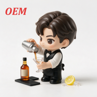 Figura de Vinilo de Barman que Brilla en la Oscuridad, Mezclador de Cócteles Pintado a Mano, Regalo Promocional para Bares de Marcas de Licores, Juguete Ecológico CPC
