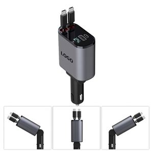 2025 Fast <b>Charging</b> Car Charger Portable Retractable <b>Cable</b> <b>Type</b> <b>C</b> Mobile Car Charger for Phone - Product Image 3