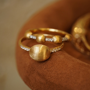 Aazuo-Joyería Vintage, anillos de oro amarillo macizo de 18 quilates, diamantes naturales, uso diario, conjunto de anillos encantadores, regalo para niñas, fiesta de cumpleaños - Product Image 3