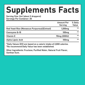 <b>Supplement</b> Manufacturer Immune Support Drink Drops 1200mg Red Yeast Rice Liquid Drops CoQ 10 <b>Supplement</b> Support Heart Function - Product Image 2