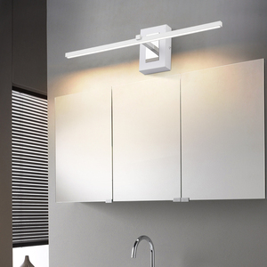 กระจกห้องน้ำอลูมิเนียมหรูหราทันสมัย พร้อมไฟ LED ติดผนัง โคมไฟตกแต่งผนังสีขาว รับประกัน 2 ปี - Product Image 1