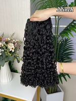 Extensiones de Cabello Humano Remy Virgen Sin Procesar, Ondulado y Rizado de Lujo SDD, Color Negro Natural, Suave y Denso