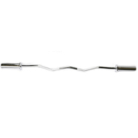Barre d'haltères UNIQ Ez Curl tige incurvée barre de poids chromée en acier filetée standard EZ Tricep Curl Barbell pour l'haltérophilie
