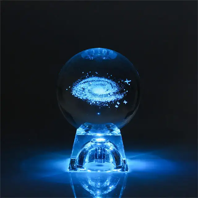 كرة كريستال Honor Of Crystal Factory بالجملة كهدية تذكارية K9 كرة كريستال شفافة ثلاثية الأبعاد محفورة بالليزر بقاعدة بها أضواء ليد