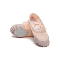 Zapatillas de Ballet Suaves para Niñas, Zapatos de Baile Planos de Lona con Suela de Goma y Forro de Algodón