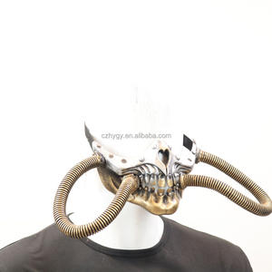 Máscara de Meia-Face Steampunk Wasteland <span class=keywords><strong>Skull</strong></span> para Halloween, Fantasia de Terror e Decoração de Casa - Product Image 3