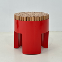 Chaise en bois massif de style nordique, pouf rond, tabouret de coiffeuse, pouf d'angle de canapé pour la maison
