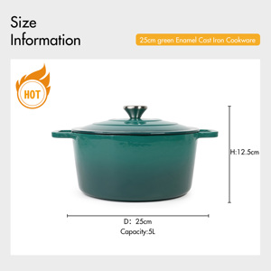 Casseroles de cuisine Raylon bon marché Émail non toxique Batterie de cuisine en <span class=keywords><strong>fonte</strong></span> émaillée de qualité supérieure non toxique - Product Image 4