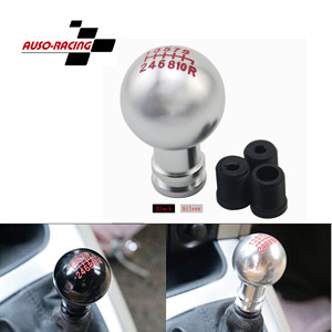 หัวเกียร์รถแข่ง Auso-Racing แบบสากล 10 สปีด อลูมิเนียมอัลลอย สีดำเงิน ป้องกันสนิม สำหรับเกียร์ธรรมดา - Product Image 1