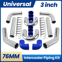 Kit de Tuberías de Aluminio para Intercooler Universal de 3.0 Pulgadas y 8 Piezas de la Marca MaXpeedingrods, Mangueras Azules