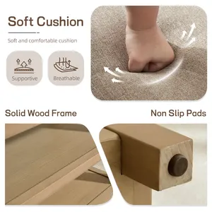 Banco de almacenamiento tapizado para zapatos <span class=keywords><strong>con</strong></span> estantes de 2 niveles para organización de entrada, <span class=keywords><strong>dormitorio</strong></span> y pasillo - Product Image 3