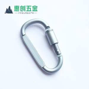 Aluminum Alloy Carabiner D Shape Locking Outdoor Fastening Connect Hook For Camping Hiking Travel Gear - Product Image 5