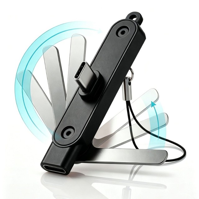 240W Super-Fast Charging Phone Holder Type-C Adapter Foldable Connector Data Transfer Charging Data Converter Model LMD-Z001