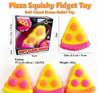 Jouet anti-stress souple en forme de pizza, jouet à presser à remontée lente pour soulager le stress, cadeau de fête pour enfants