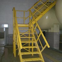 Marches d'escalier en FRP, robustes, antidérapantes, en fibre de verre, pour escalier industriel