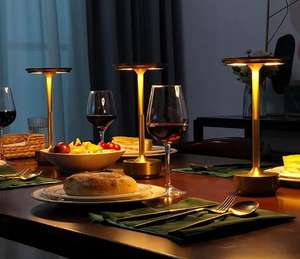 Современная металлическая перезаряжаемая светодиодная настольная лампа для спальни, прикроватный ночник с сенсорным управлением, для кемпинга, декоративная, атмосферная, на батарейках - Product Image 2