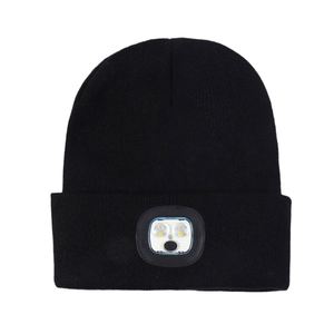 Unisex Gifts Beanie With <b>Light</b> Usb <b>Rechargeable</b> Led Headlamp Cap Winter Knitted <b>Night</b> Lighted Hat Flashlight - Product Image 1