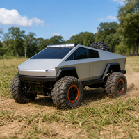 Camion monstre RC 2,4G 1:12, style cyberpunk, jouet télécommandé tout-terrain, camion argenté avec lumières et sons pour enfants