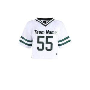 เสื้อกีฬารักบี้แขนสั้นสำหรับผู้หญิง, เสื้อฟุตบอลสไตล์ย้อนยุคเสื้อครอปไซส์พิเศษเสื้อกีฬารักบี้สไตล์อเมริกันทำจากตาข่ายเจอร์ซีย์ - Product Image 5