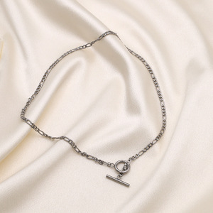 T Bar Chain Necklace Steel Color Geometric Design Party Fashion Clavicle Chain - Product Image 3