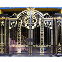 Porte de jardin en fer forgé moderne, portail de luxe en métal galvanisé