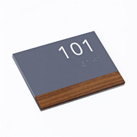 Panneaux de toilettes braille ADA personnalisés, plaques de nom de chambre d'hôtel personnalisées avec éclairage néon, étiquettes de porte en acrylique pour entreprises