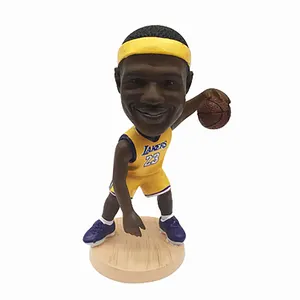 Pemain Basket Kartun Kustom 3D Model Gambar Mainan Plastik Koleksi Olahraga Basket Mini Action Figure