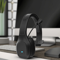 Headset Telepon Mono Nirkabel V5.0 dengan Peredam Kebisingan ENC untuk Call Center dan Pengemudi Truk