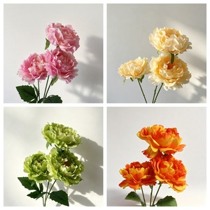 Fleur de pivoine artificielle à branche unique en polyester pour décoration de mariage et d'intérieur - Product Image 4