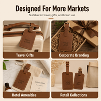 Étiquette de bagage en cuir véritable personnalisée, porte-passeport de luxe, étiquette nominative pour valise, ensemble cadeau haut de gamme, fournisseur