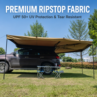 Auvent de voiture robuste en forme d'éventail à 270 degrés, anti-UV, imperméable, en tissu Oxford, pour pick-up, SUV, camping