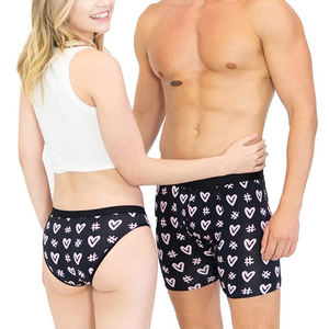 Fabricant OEM <span class=keywords><strong>Sous</strong></span>-vêtements <span class=keywords><strong>assortis</strong></span> respirants doux à la taille pour couples avec imprimés de coton modal personnalisés - Product Image 4