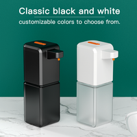 Vente en gros ABS Plastique noir Distributeur de savon mousse électrique Batterie USB Montage mural Distributeur de savon liquide pour cuisine Hôtel