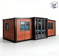 Conteneur mobile préfabriqué de 20 pieds, maison conteneur extensible avec 2 chambres, toilettes et douche Ray-Zen