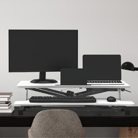 Bureau d'ordinateur portable pliable moderne et réglable en hauteur, petit bureau d'ordinateur de bureau surélevé noir et blanc, convertisseur de bureau portable en gros