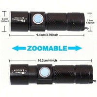 Linterna UV de 395nm con Zoom, Luz Negra Recargable por USB, Aleación de Aluminio, IP44, Detección de Orina de Mascotas, Iluminación para Curación