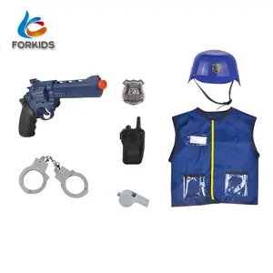 Juego de disfraces de héroes de policía para niños, conjunto de juguetes con accesorios de plástico, 6 uds.