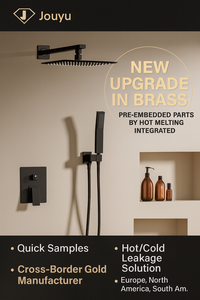 Shower Faucet 10 or 12-Inch Brushed Gold High Pressure Shower Set Concealed Mixer Set Wall Mounted Rain Shower Taps for <strong>Bathroom</strong> - Product Image 3