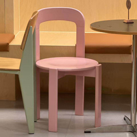 Mobilier moderne nordique chaise de salle à manger de couleur unie chaise de cuisine en bois