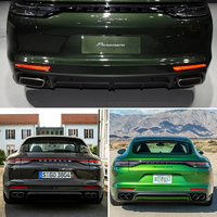 Pour Panamera Turbo 2017+ 971, embouts d'échappement carrés, embouts de silencieux quadruples, acier inoxydable 304, argent brossé noir