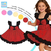 Précommande Ensemble Robe et Combinaison pour Filles, Motif Personnages d'été, en Soie de Lait, ODM pour Enfants