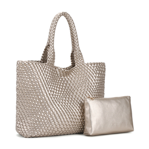 Guangzhou Wholesale PU Woven Women's <strong>Shoulder</strong> Bags <strong>Set</strong> Large Capacity Ladies <strong>Shoulder</strong> Bag - Product Image 6